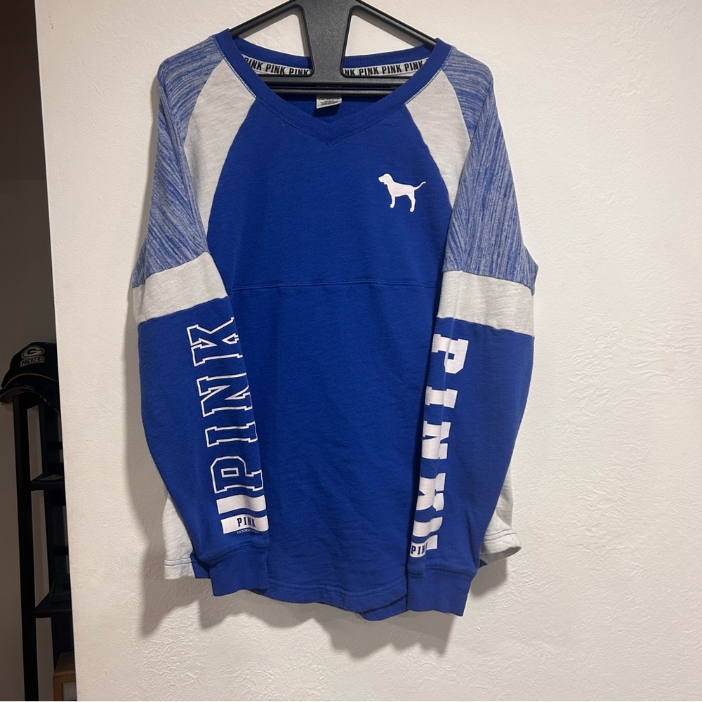 Victoria's Secret PINK Blue and White Top